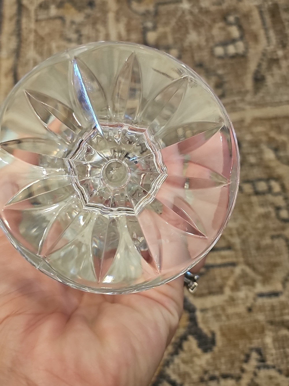 SALE! Vintage De Plomb Crystal Footed Vase Or Candle Holder - Picture 6 of 10